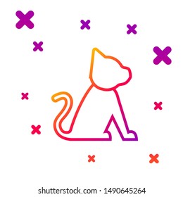 Color line Cat icon isolated on white background. Gradient random dynamic shapes. Vector Illustration