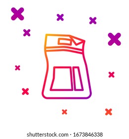 Color line Cement bag icon isolated on white background. Gradient random dynamic shapes. Vector Illustration