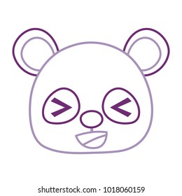 color line cheerful panda head wild animal