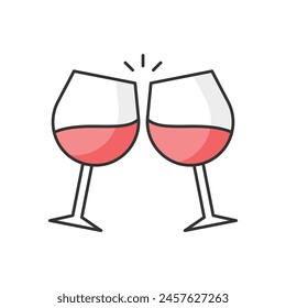 Color Line Cheers vector icon