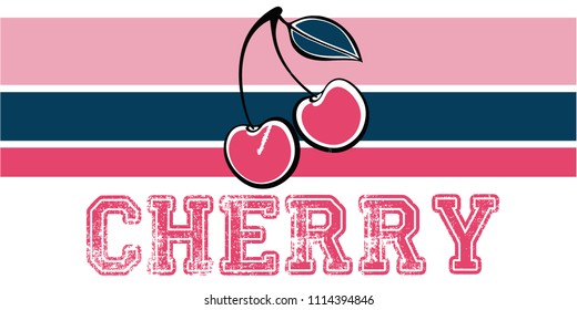 color line cherry art vector 