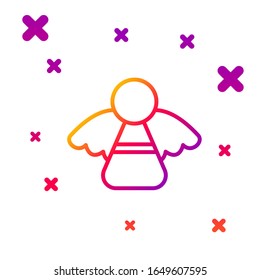 Color line Christmas angel icon isolated on white background. Gradient random dynamic shapes. Vector Illustration