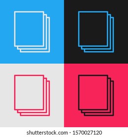 Color line Clean paper icon isolated on color background. File icon. Checklist icon. Business concept. Vintage style drawing. Vector Illustration