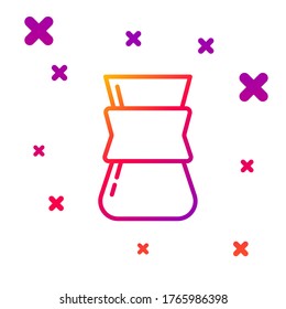 Color line Coffee turk icon isolated on white background. Gradient random dynamic shapes. Vector
