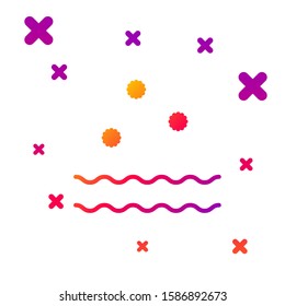Color line Cold and waves icon isolated on white background. Gradient random dynamic shapes. Vector Illustration