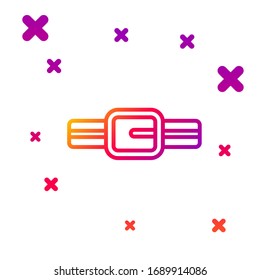 Color line Collar with name tag icon isolated on white background. Simple supplies for domestic animal. Cat and dog care. Pet chains. Gradient random dynamic shapes. Vector Illustration
