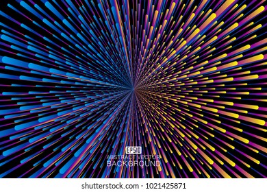 Color line composition of radial abstract pattern background