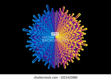Color line composition of radial abstract pattern background