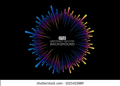 Color line composition of radial abstract pattern background