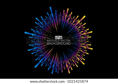 Color line composition of radial abstract pattern background