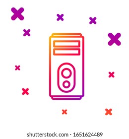 Color line Computer icon isolated on white background. PC component sign. Gradient random dynamic shapes. Vector Illustration