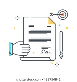 Color line, contract illustration, icon, background and graphics. The illustration is colorful, flat, vector, pixel perfect, suitable for web and print. Linear stokes and fills.