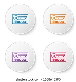 Color line Create account screen icon isolated on white background. Set icons in circle buttons. Vector Illustration