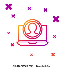 Color line Create account screen icon isolated on white background. Gradient random dynamic shapes. Vector Illustration