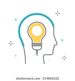 Color line, creativity concept illustration, icon, background and graphics. The illustration is colorful, flat, vector, pixel perfect, suitable for web and print. It is linear stokes and fills.