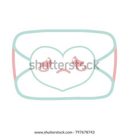 color line crying love card kawaii cartoon