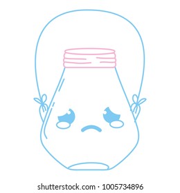 color line crying mason jar kawaii with wire handle