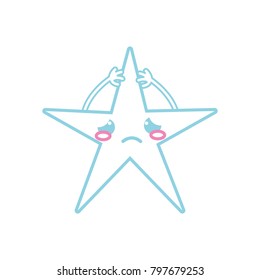 color line crying shiny star kawaii with arms