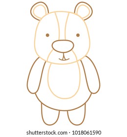 color line cute and surprised bear wild animal