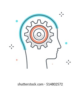 Color line, development concept illustration, icon, background and graphics. The illustration is colorful, flat, vector, pixel perfect, suitable for web and print. It is linear stokes and fills.