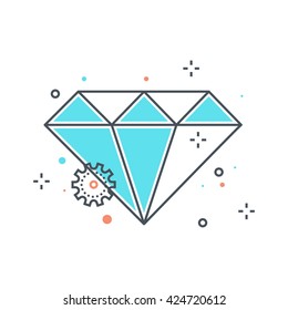 Color line, diamond illustration, icon, background and graphics.