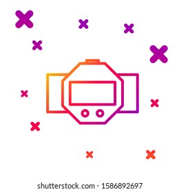 Color line Diving watch icon isolated on white background. Diving underwater equipment. Gradient random dynamic shapes. Vector Illustration