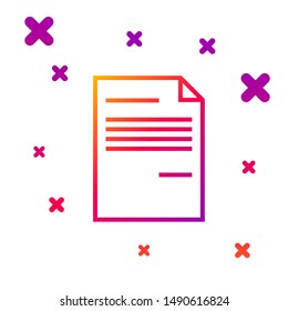 Color line Document icon isolated on white background. File icon. Checklist icon. Business concept.  Gradient random dynamic shapes. Vector Illustration