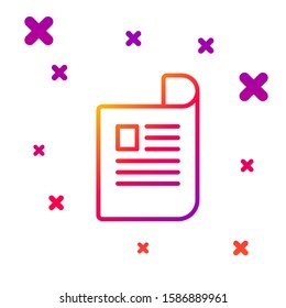 Color line Document icon isolated on white background. File icon. Checklist icon. Business concept. Gradient random dynamic shapes. Vector Illustration