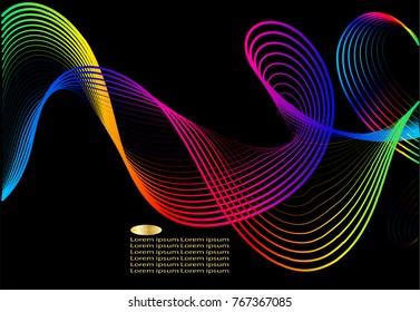 Color line drawing abstract pattern background.