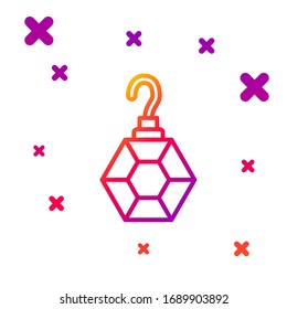 Color line Earring icon isolated on white background. Jewelry accessories. Gradient random dynamic shapes. Vector Illustration
