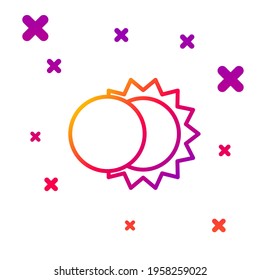 Color line Eclipse of the sun icon isolated on white background. Total sonar eclipse. Gradient random dynamic shapes. Vector Illustration