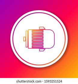 Color line Electric engine icon isolated on color background. Car alternator. Circle white button. Vector Illustration