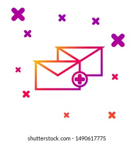 Color line Envelope icon isolated on white background. Received message concept. New, email incoming message, sms. Mail delivery service. Gradient random dynamic shapes. Vector Illustration