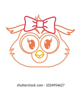 color line female owl head cute animal