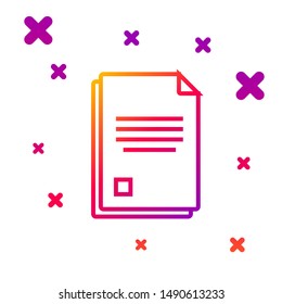 Color line File document icon isolated on white background. Checklist icon. Business concept. Gradient random dynamic shapes. Vector Illustration