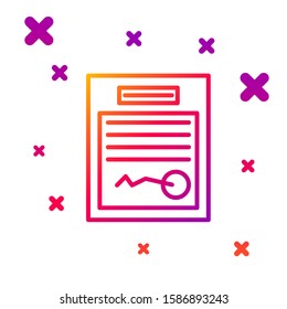 Color line Filled form icon isolated on white background. File icon. Checklist icon. Business concept. Gradient random dynamic shapes. Vector Illustration