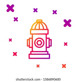 Color line Fire hydrant icon isolated on white background. Gradient random dynamic shapes. Vector Illustration
