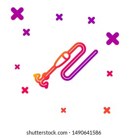 Color line Fishing line with hook and float icon isolated on white background. Fishing tackle. Gradient random dynamic shapes. Vector Illustration