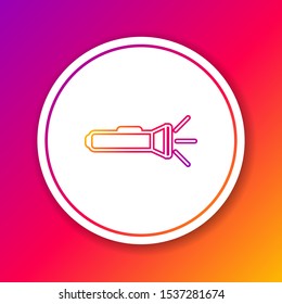 Color line Flashlight icon isolated on color background. Circle white button. Vector Illustration