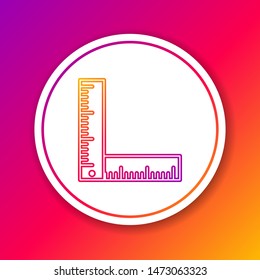 Color line Folding ruler icon isolated on color background. Circle white button. Vector Illustration
