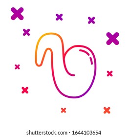 Color line Fried chicken wing icon isolated on white background. Gradient random dynamic shapes. Vector Illustration