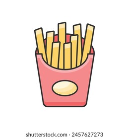 Icono de Vector Color Line Fries