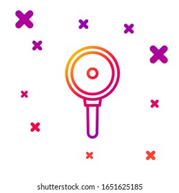Color line Frying pan icon isolated on white background. Fry or roast food symbol. Gradient random dynamic shapes. Vector Illustration