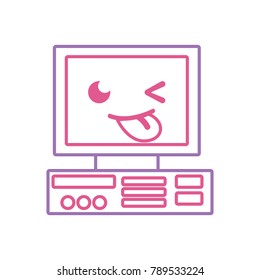 color line funny and cute computer technology kawaii