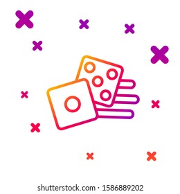 Color line Game dice icon isolated on white background. Casino gambling. Gradient random dynamic shapes. Vector Illustration