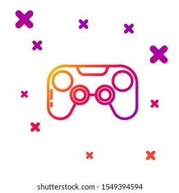 Color line Gamepad icon isolated on white background. Game controller. Gradient random dynamic shapes. Vector Illustration