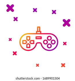 Color line Gamepad icon isolated on white background. Game controller. Gradient random dynamic shapes. Vector Illustration