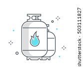 Color line, gas tank illustration, icon, background and graphics. The illustration is colorful, flat, vector, pixel perfect, suitable for web and print. It is linear stokes and fills.