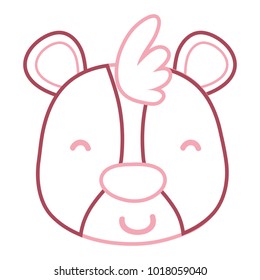 color line glad bear head wild animal