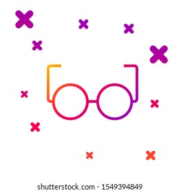 Color line Glasses icon isolated on white background. Eyeglass frame symbol. Gradient random dynamic shapes. Vector Illustration